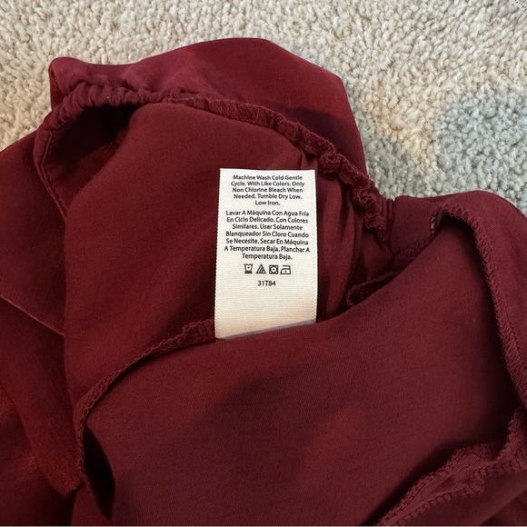 NWOT Time and Tru Flowy Mid Skirt Wine Maroon 4/6 - Picture 7 of 8